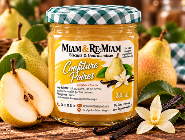 Confiture de Poire vanille   – Pot 280 ml