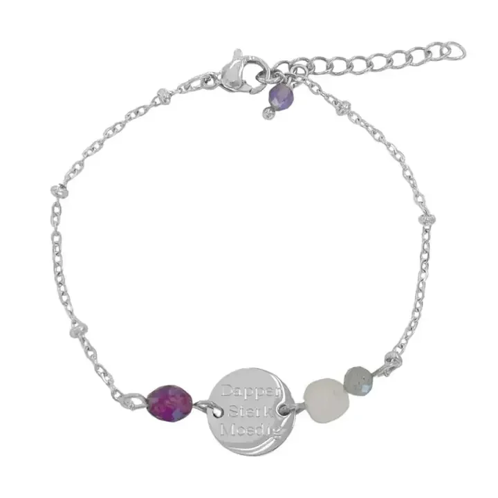 Dapper, Sterk & Moedig Armbandje – Zilver