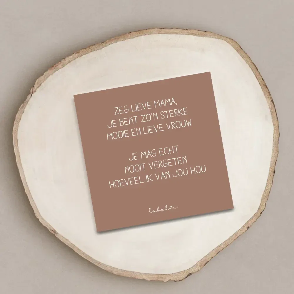 Minigift bordje met lieve tekst voor mama
