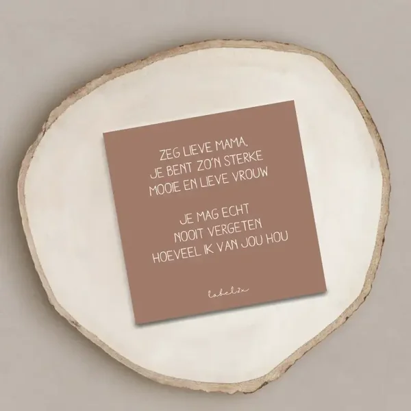 Minigift tegeltje met lieve tekst voor mama