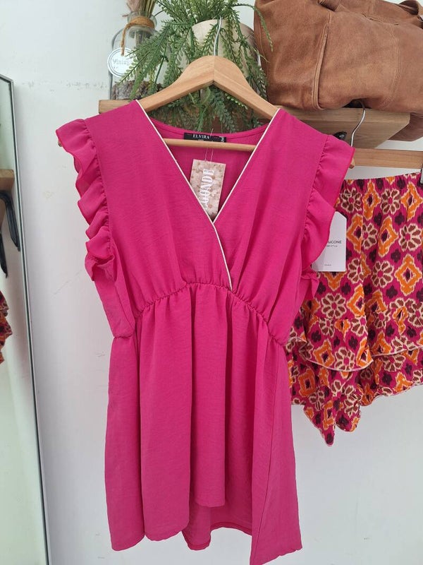 Blouse fushia cache coeur  taille S et M