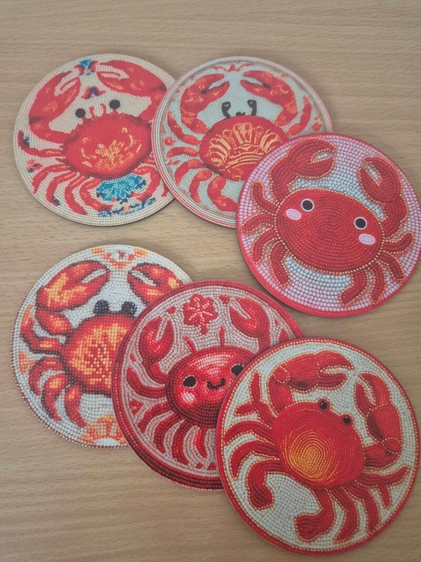 Onderzetters rood  (set van 6)