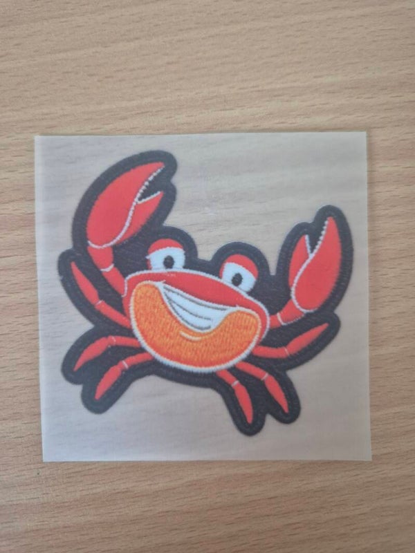 Strijk sticker rode krab