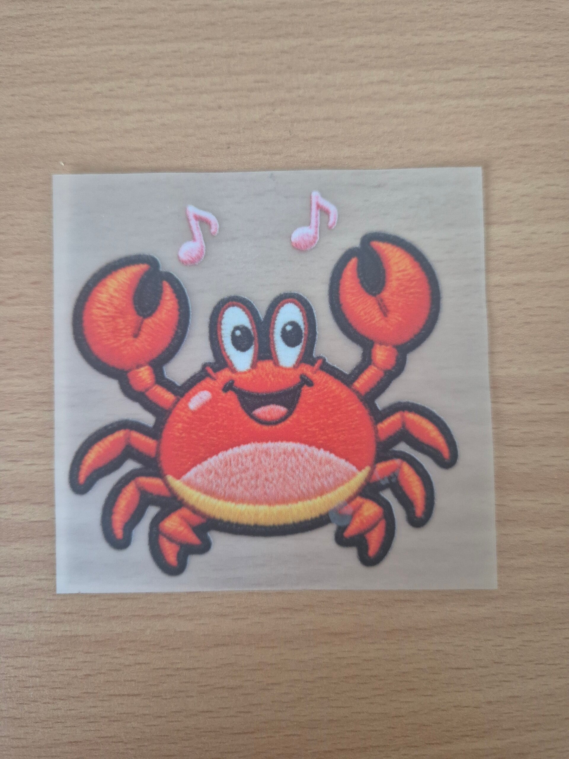 Strijk sticker muziek krab