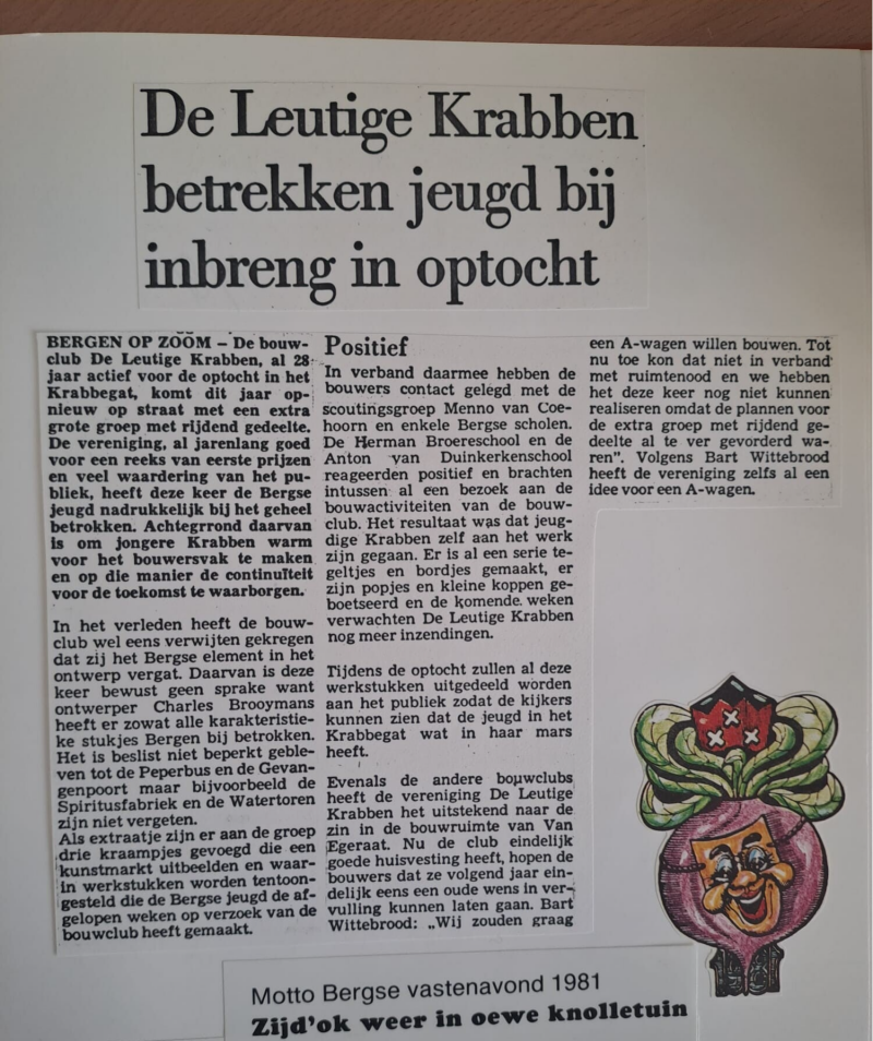 Archief 1981 - Jeugd betrekken bij optocht