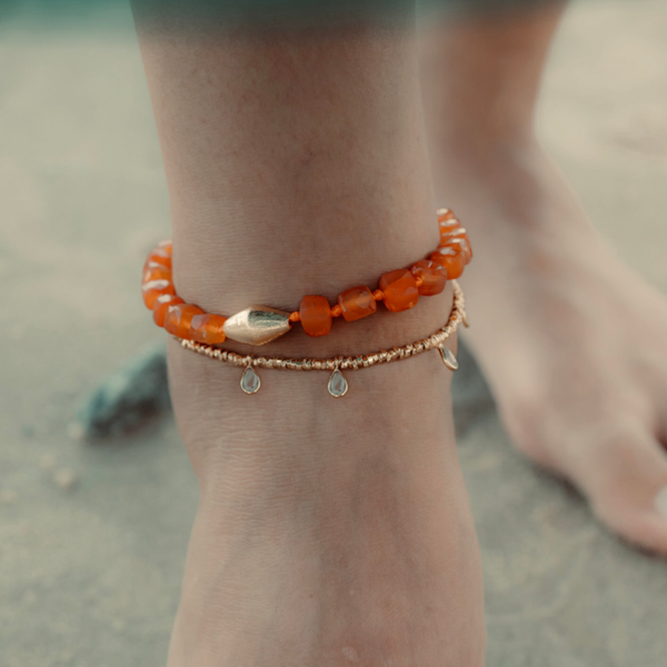 Durga Carnelian anklet