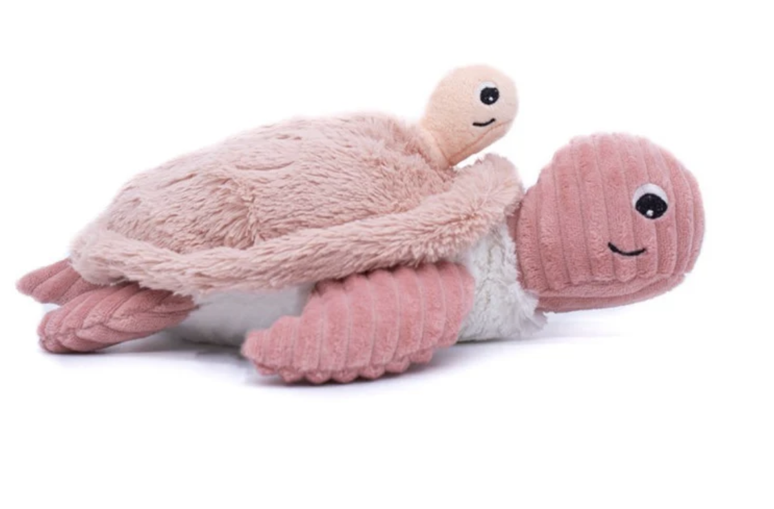 Peluche tortue Sauvenou maman et son bébé rose - Les Ptipotos
