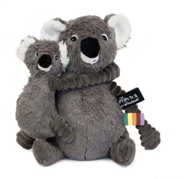 Peluche Trankilou le koala maman et son bébé gris - Les Ptipotos