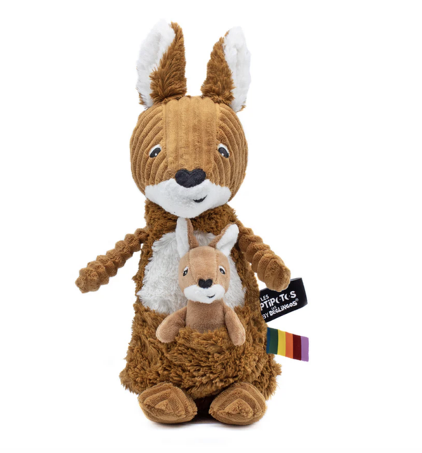 Peluche kangourou Allezou maman et son bébé cassonade - Les Ptipotos