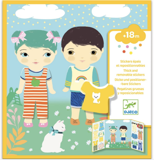 Stickers épais et repositionnables Les habits - Djeco 18 mois - 2 ans