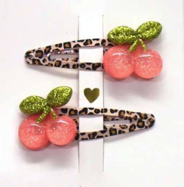 Barrettes fantaisie Cherries cerises Duo