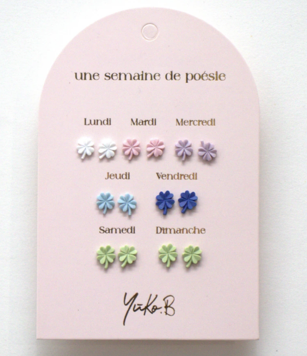 Boucles d’oreilles Une semaine de poésie Chance 7P
