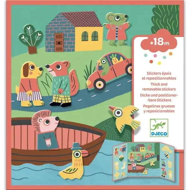Stickers repositionnables Les animaux Djeco 18 mois - 2 ans