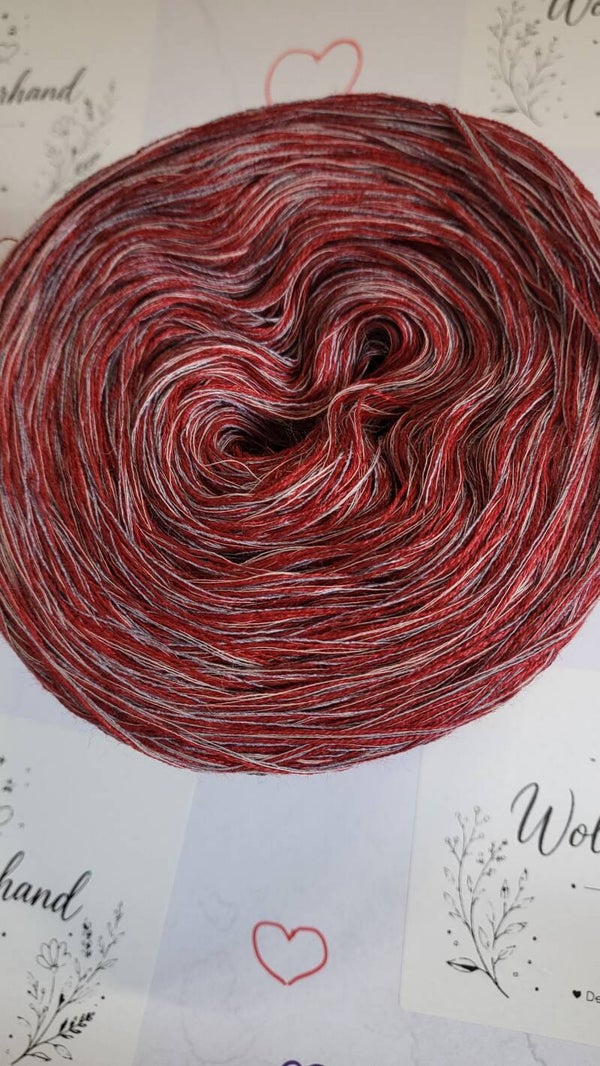 Bobbel Meliert Grau Rot Weis