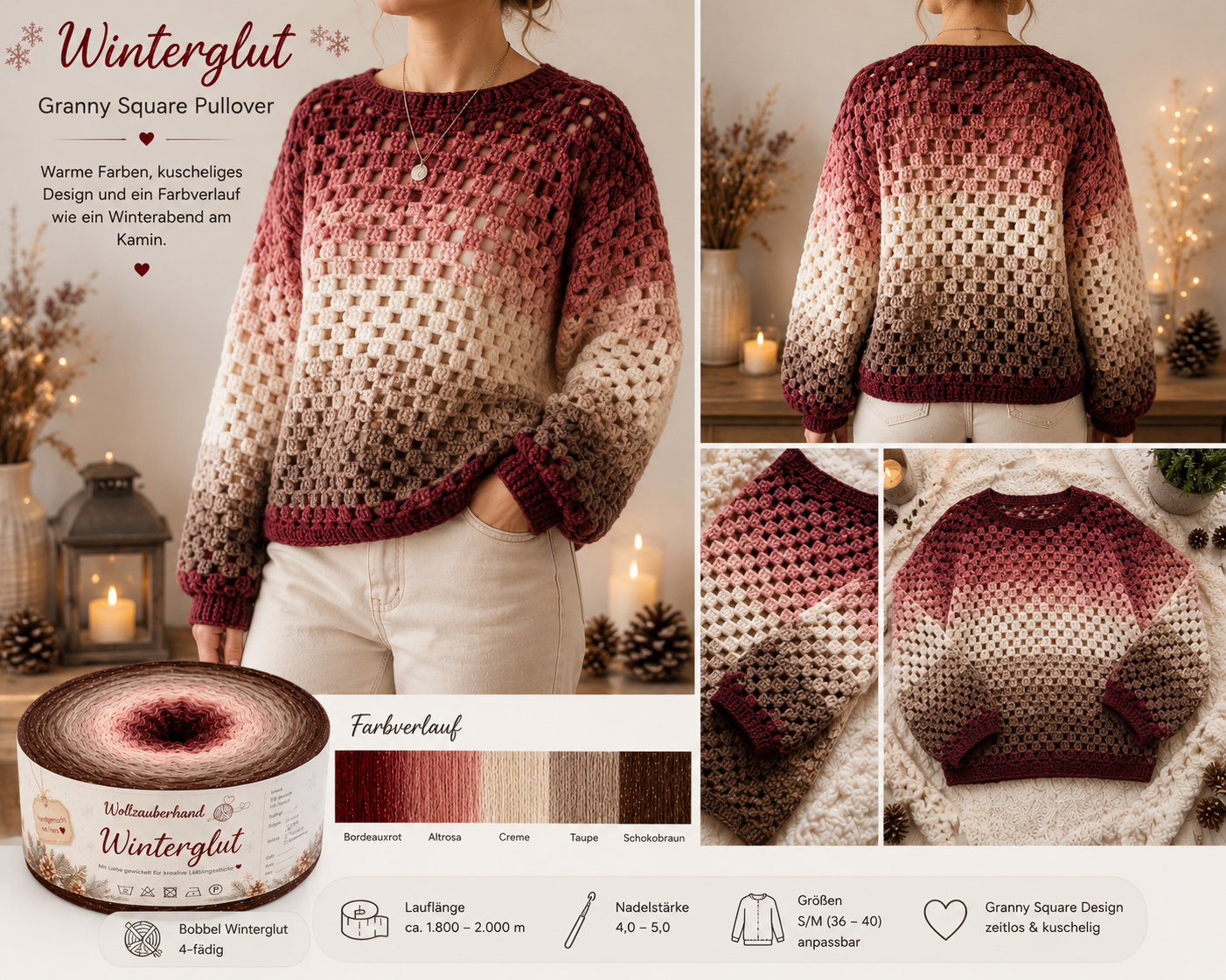 NEU Jackensets oder Pulli Ärmelbobbel Mützenbobbel