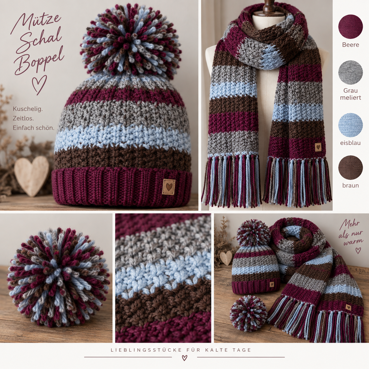 Set Mütze Tuch Bobbel Bärenzauber