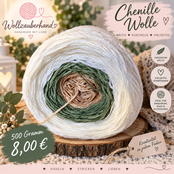 Farbverlauf Chenillewolle  Salbeikuss