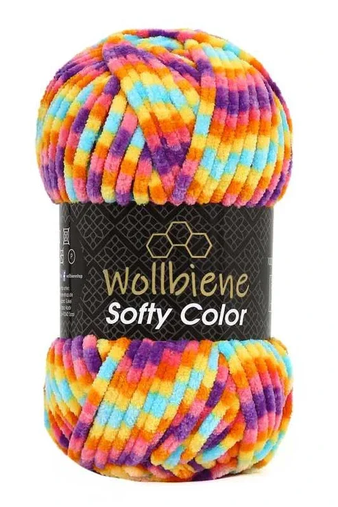 Wollbiene Softy Color Chenille Wolle 100gr. verschiedene