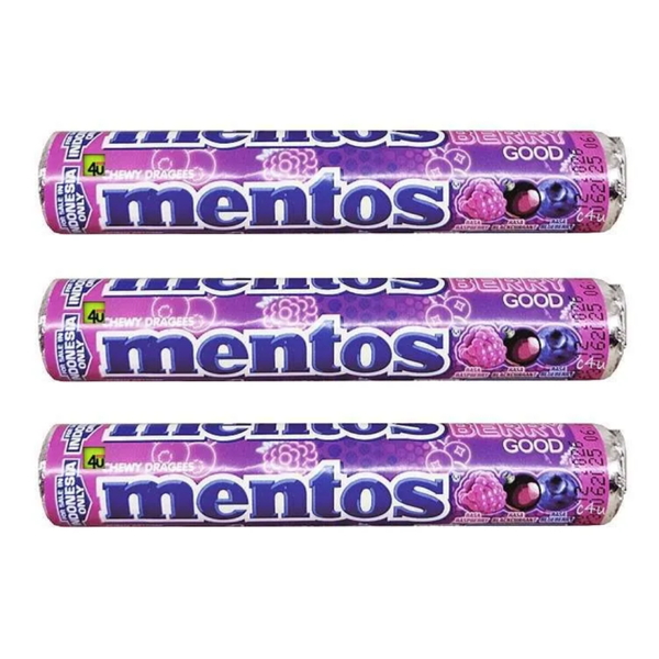 Mentos berry 29gr 3 rollen