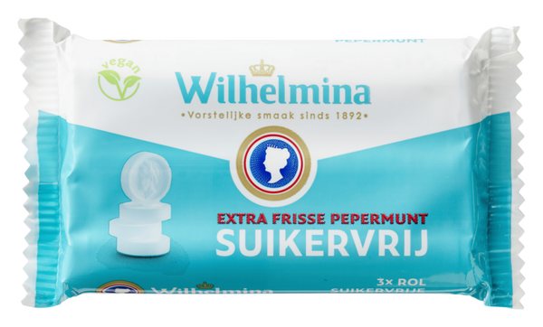 Wilhelmina Pepermunt Suikervrij (pack 3 rollen)