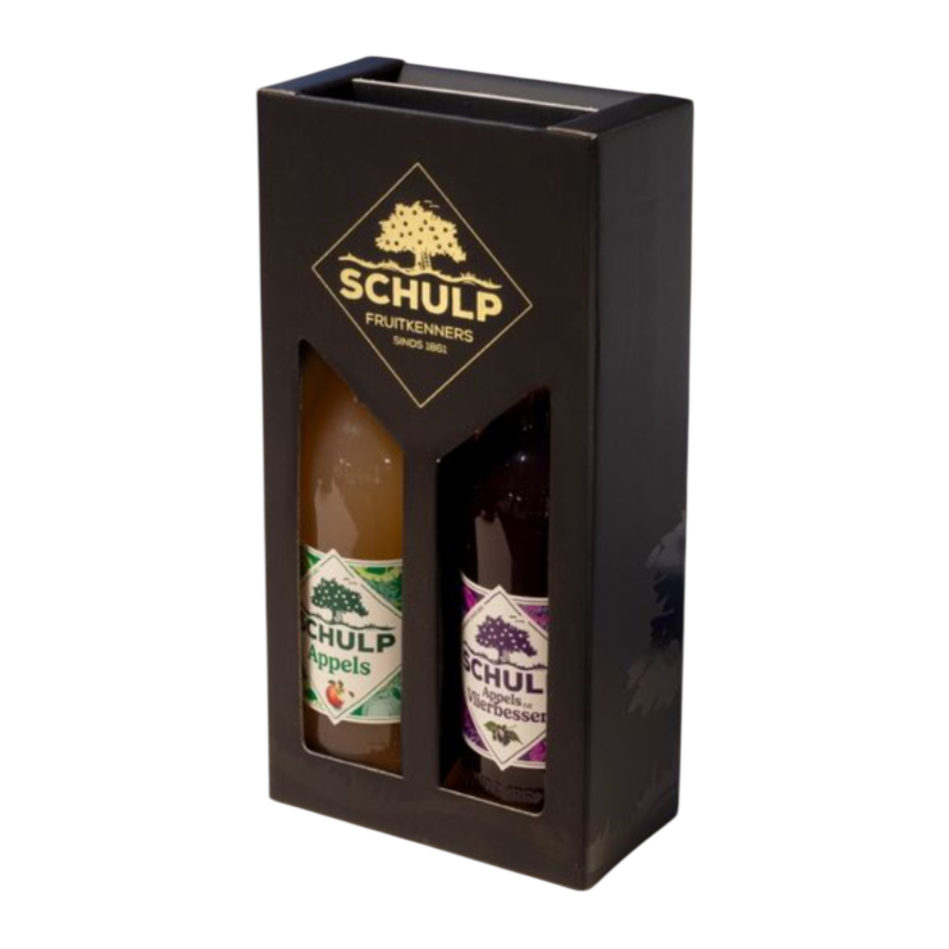 Geschenkdoos met 2 flessen Schulp sap