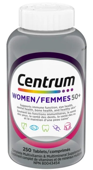 Centrum Complete Multivitamin and Mineral Supplement for Women 50+, 250 Tablets