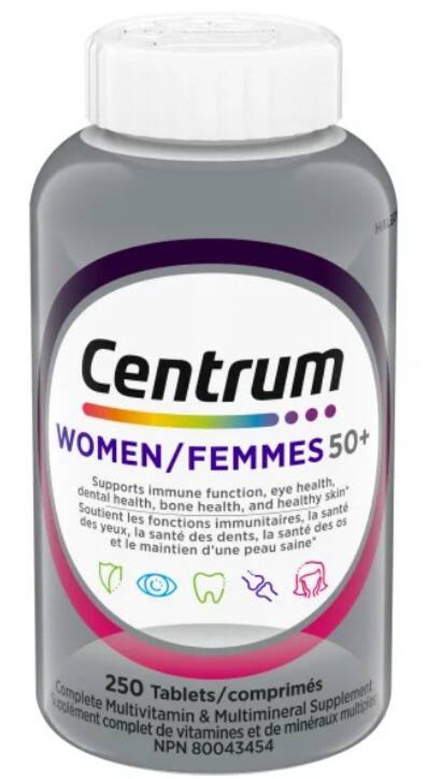 Centrum Complete Multivitamin and Mineral Supplement for Women 50+, 250 Tablets