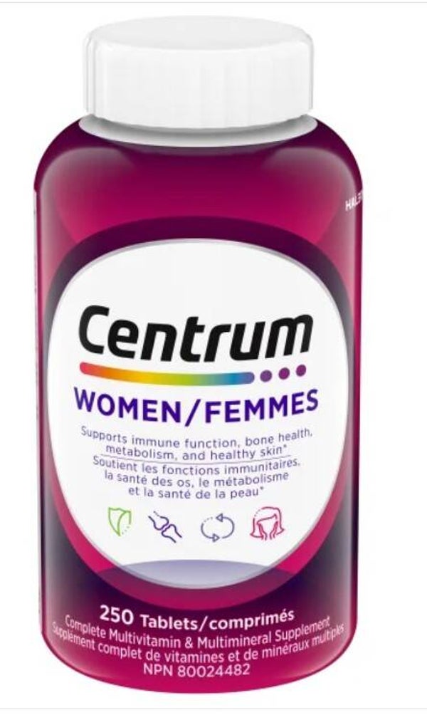 Centrum Complete Multivitamin and Mineral Supplement for Women, 250 Tablets