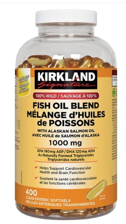 Kirkland Signature 100% Wild Fish Oil Blend, 400 Softgels