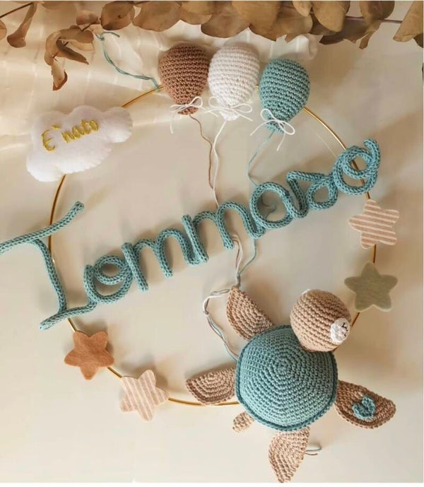 Fiocco tartaruga in amigurumi