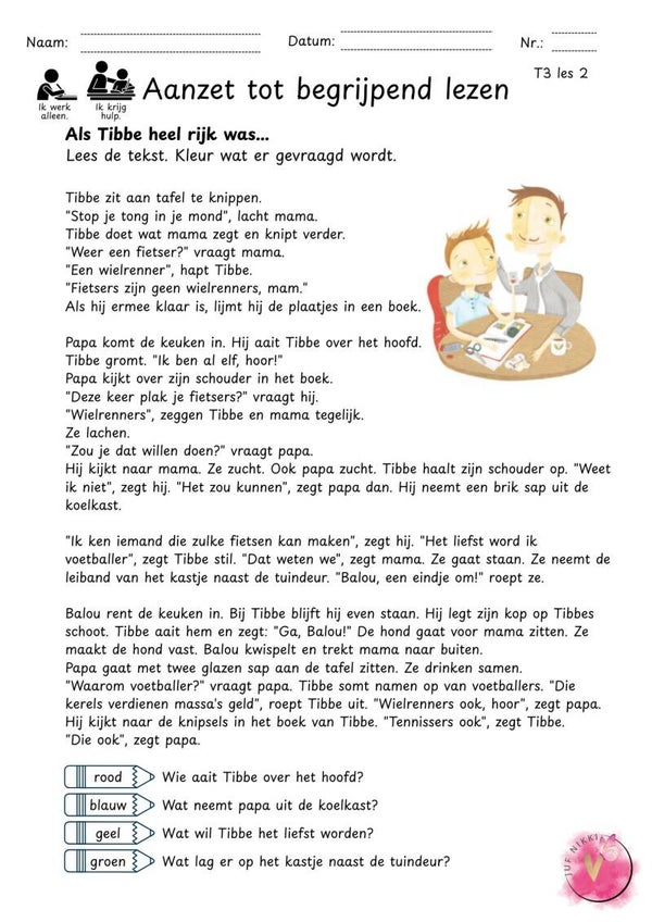 Aanzet tot begrijpend lezen - thema 3