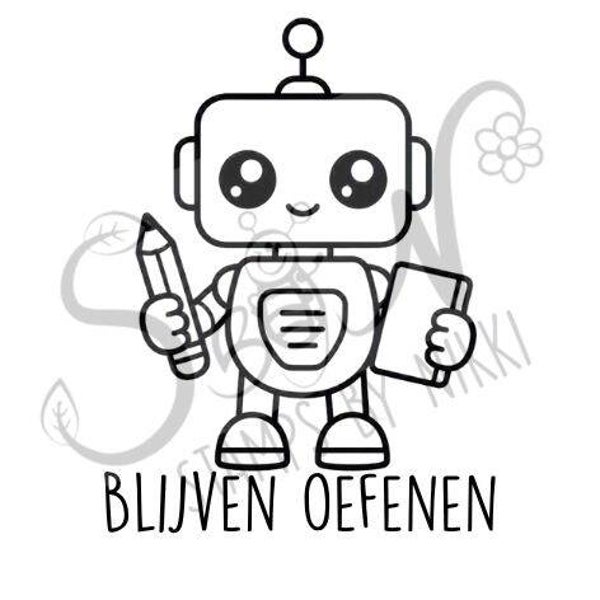 Stempel - Robot - Blijven oefenen