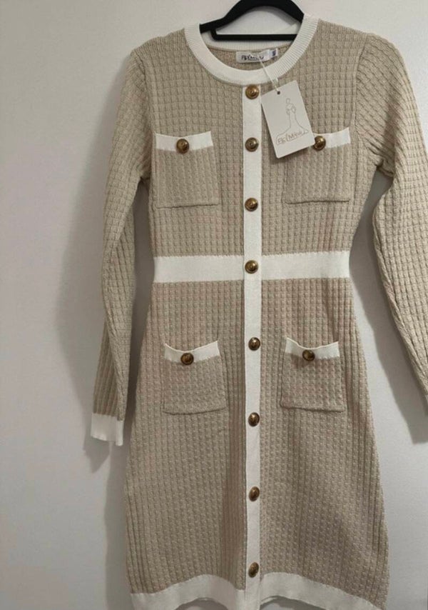 Robe Beige et blanche t38