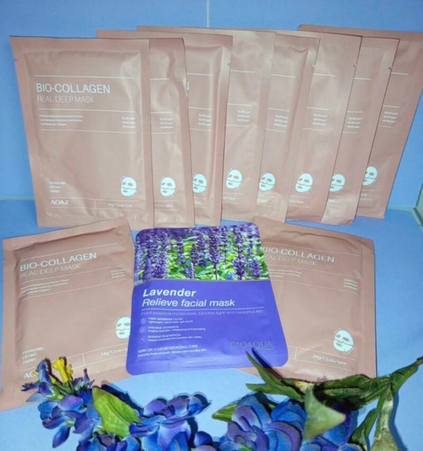 10 masques bio-collagen et 1 masque Lavande Offer