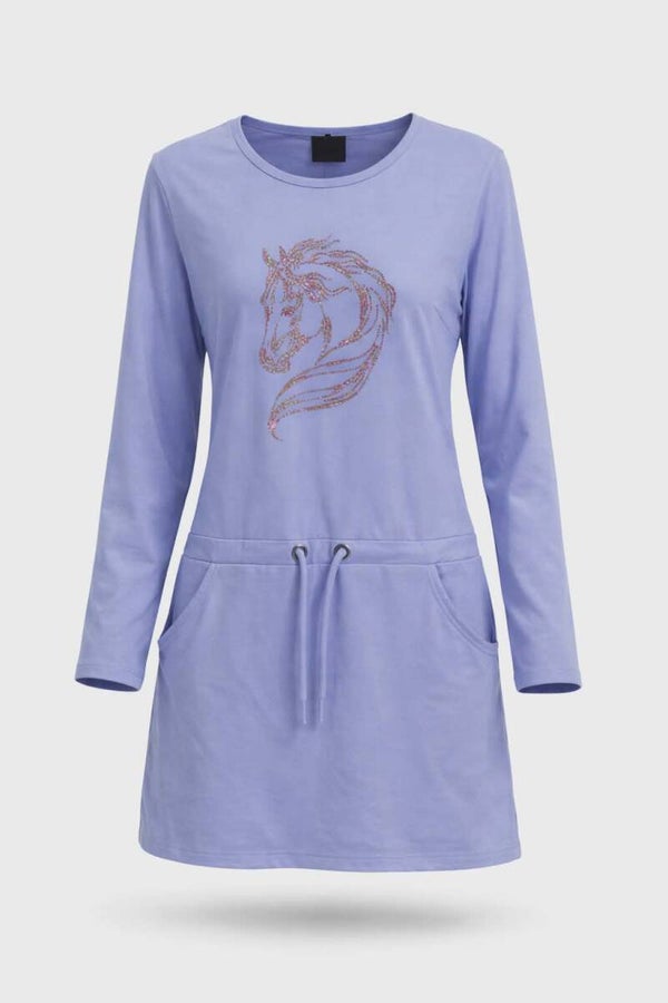 Jurk lange mouw paars