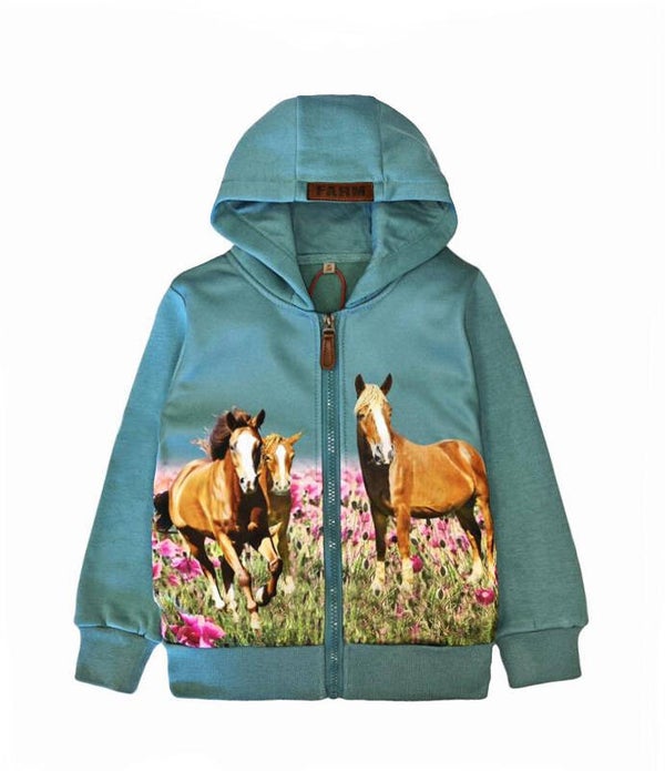 Mint vest met paarden op het land