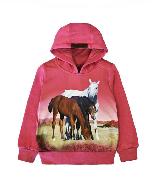 Roze Hoodie merrie met veulen's