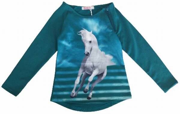 Longsleeve wit paard galop