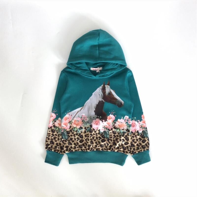 Hoodie bont paard met panter print