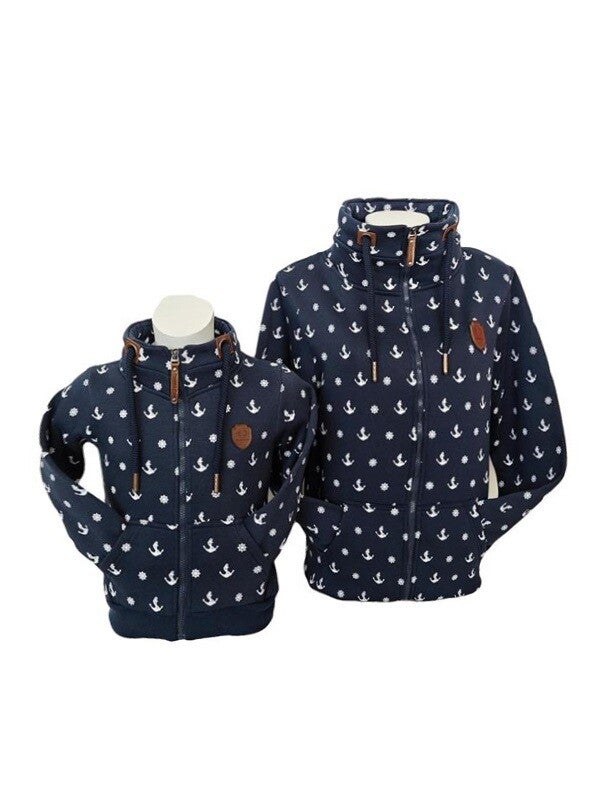 Donker blauw vest met ankers