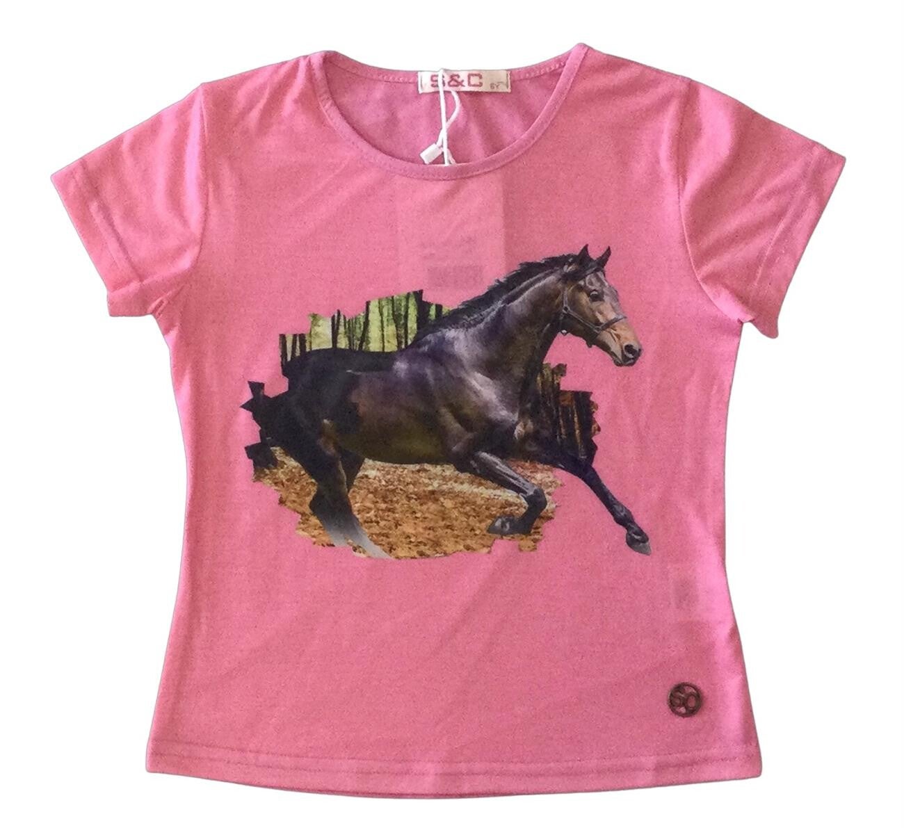 T-shirt roze paard