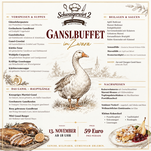 Ganslbuffet im Zwara | 13. NOV. 2026