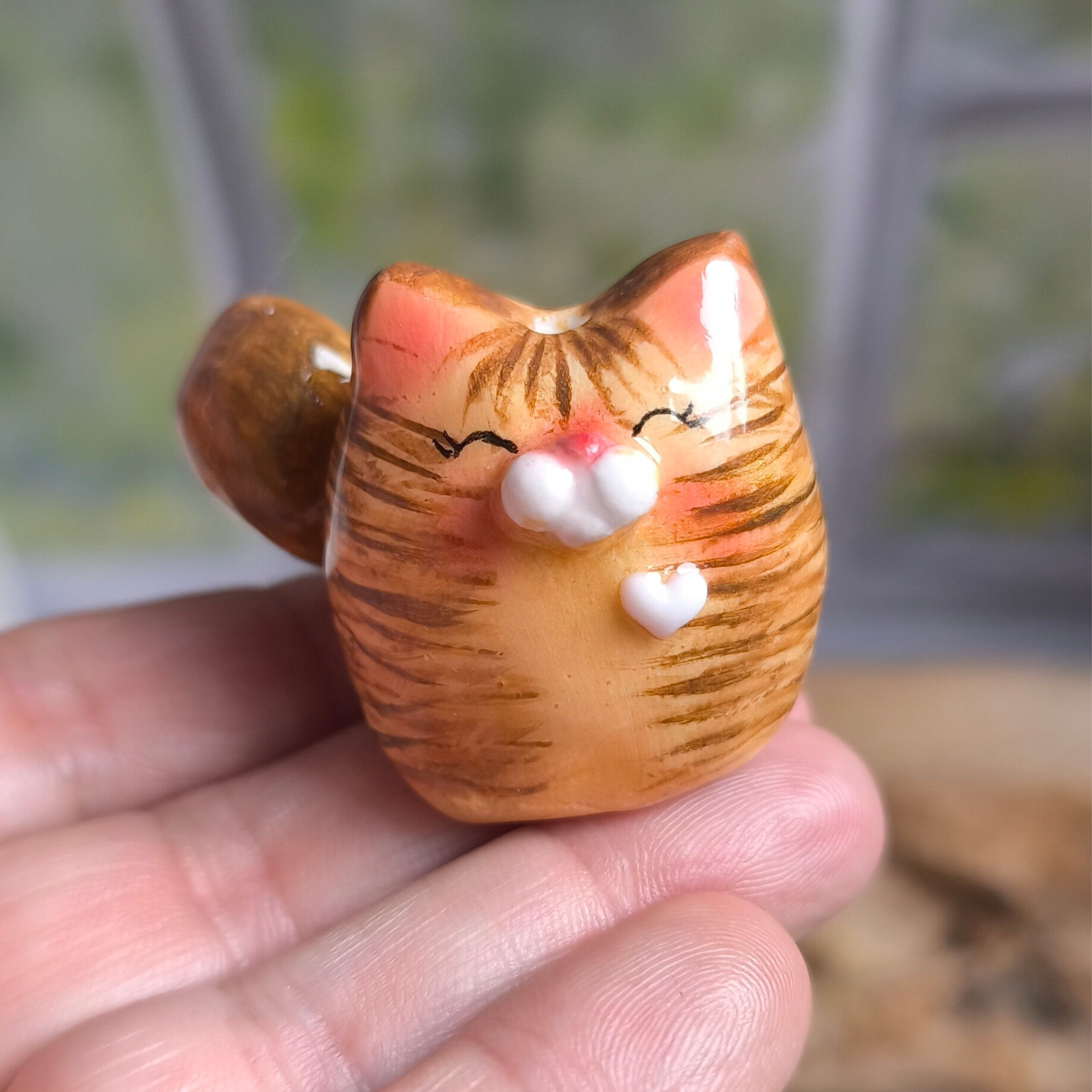 Merluchette figurine decorative chat Mini Vase