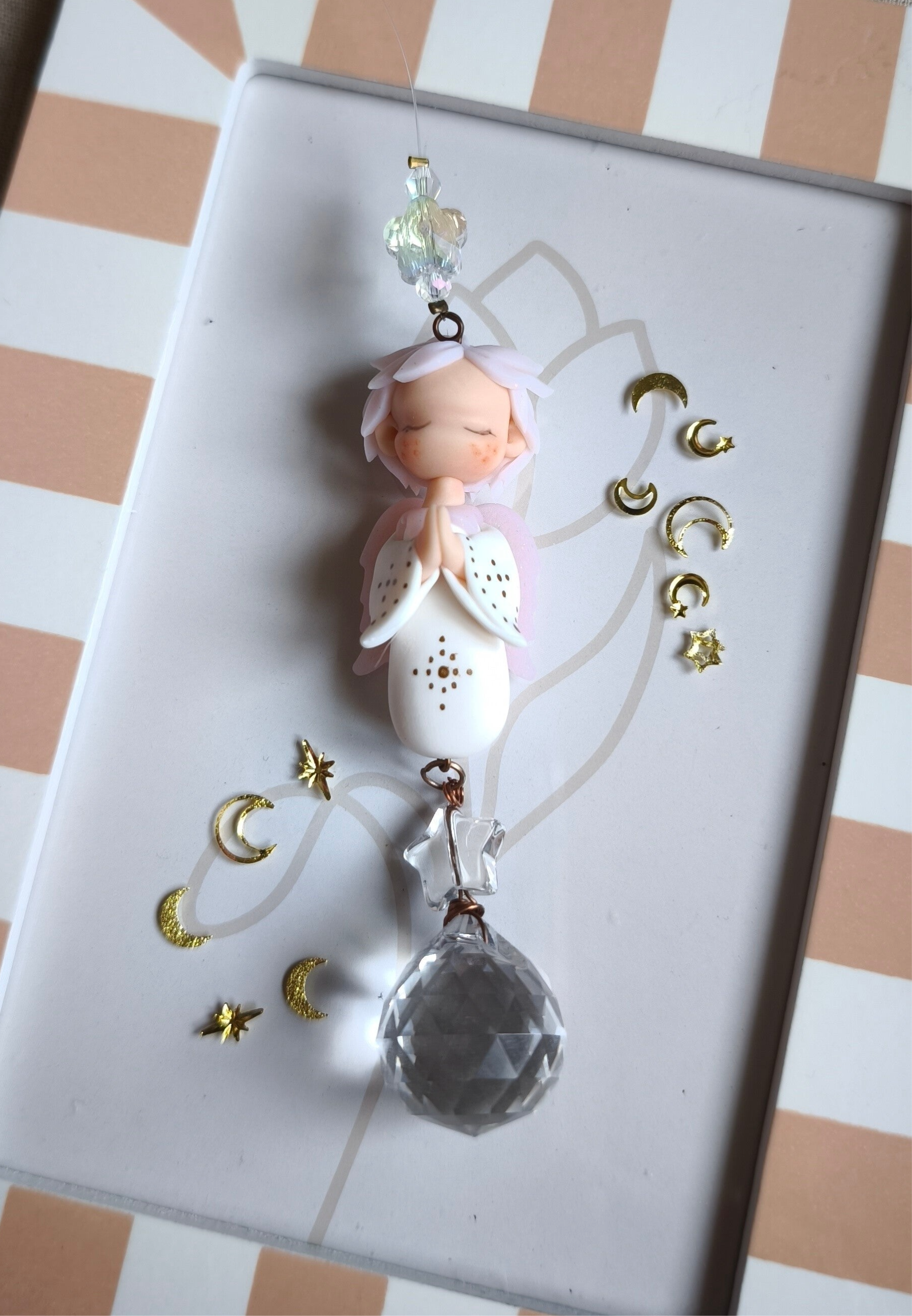Attrape soleil Divin Ange gardien rose céleste