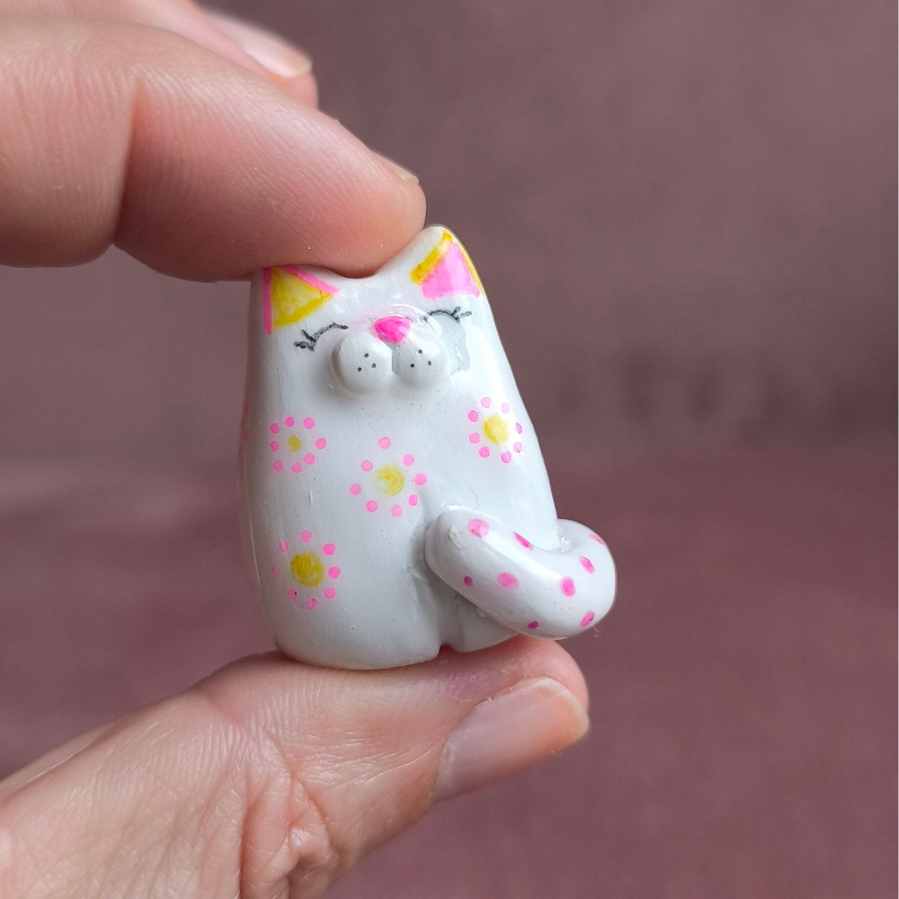 Petite Merluchette figurine decorative chat Mini Vase