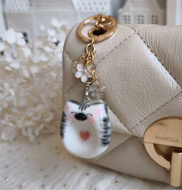 Bijoux de sac - pierre d'Apaisement - chat poétique