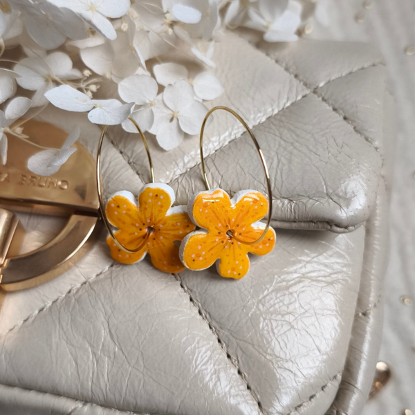 Boucles d'Oreilles fleurs double face