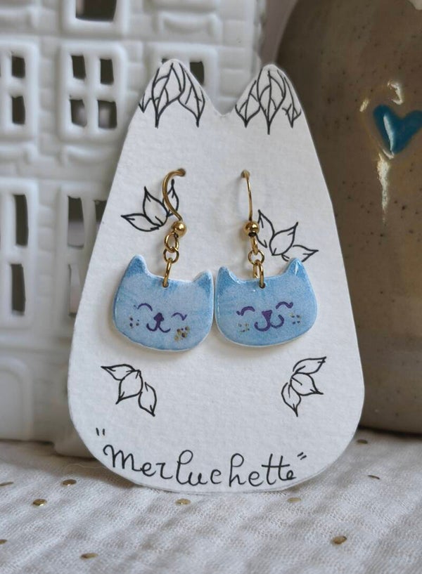 Boucles d'Oreilles chat mignon