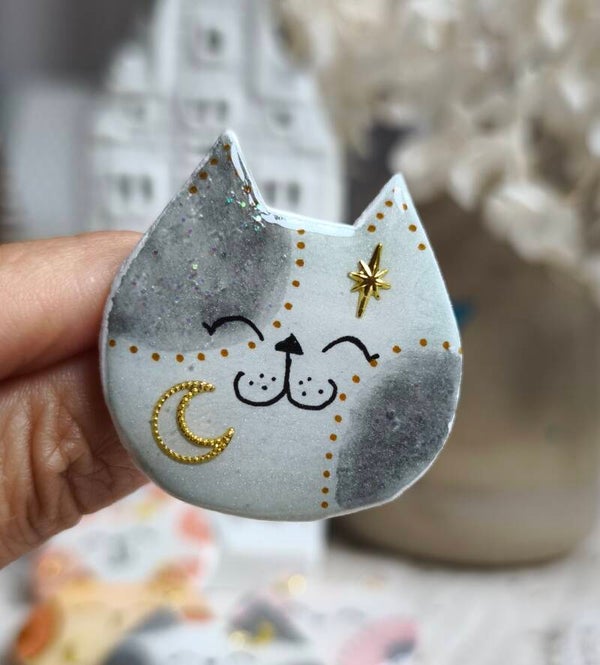 BROCHE CHAT CELESTE