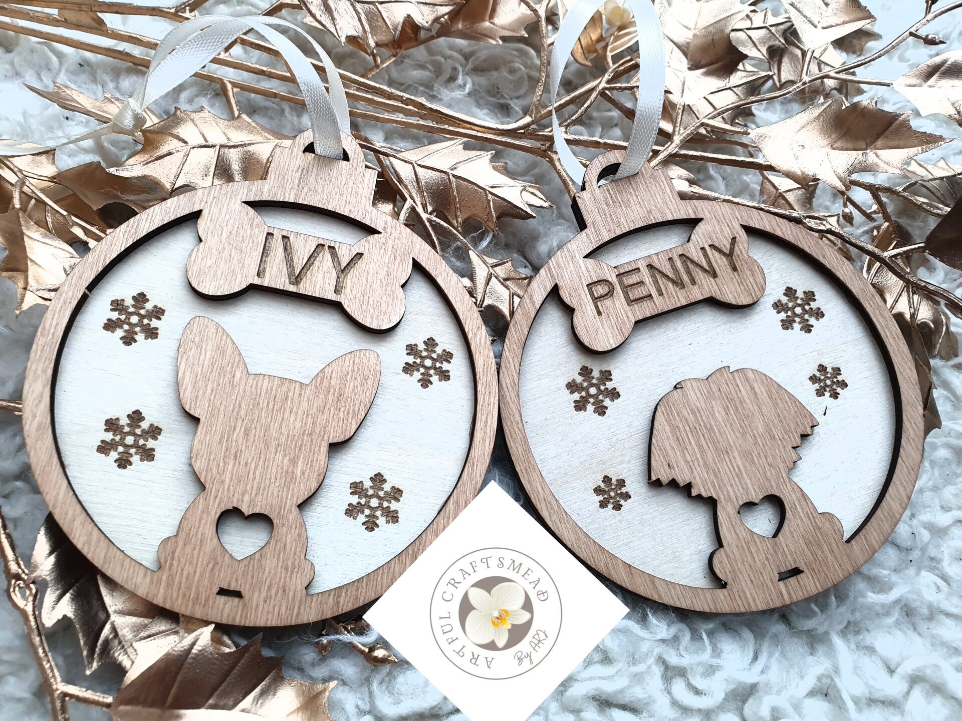Personalised Wooden Bauble For Dog, Gift Dog, Christmas Tree Decor, Christmas Pendant, Ball Dog, Custom Decor Tree